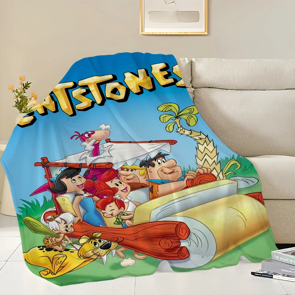 Cartoon The F-Flintstones Blanket Skin friendly comfort warm soft plush blanket suitable sofa living room office bedroom 4