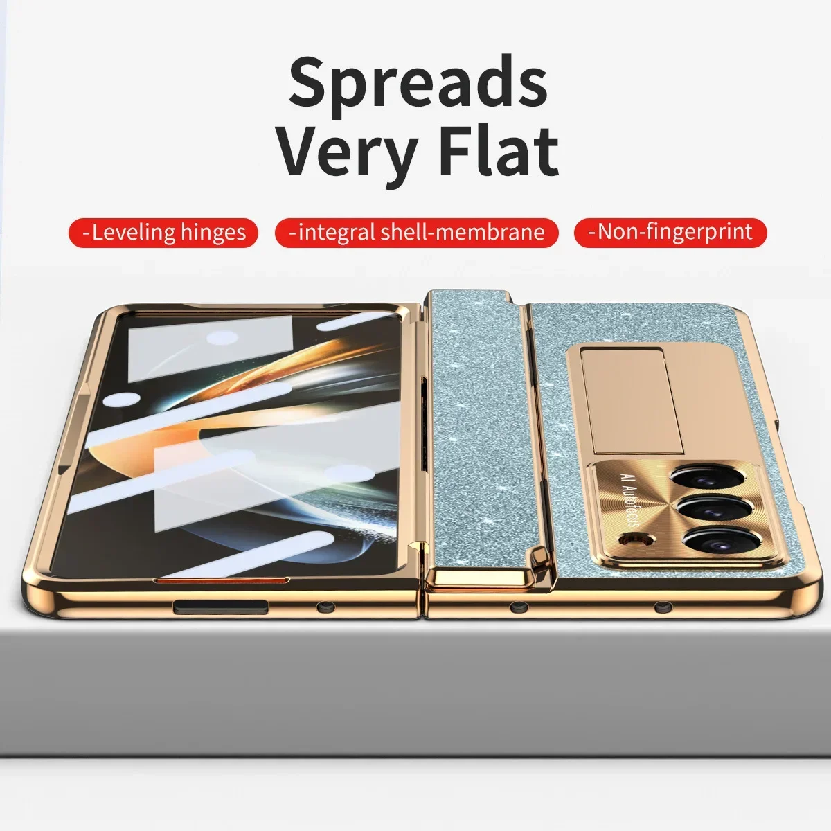 Magsafe Hinge With Wireless Charging Phone Cases For Samsung Galaxy Z Fold 5 4 3 Case Electroplated Shell Membrane Z-Fold3 Cover