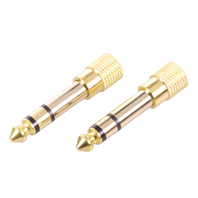 audio banhado ouro conector microfone conversor de audio 01