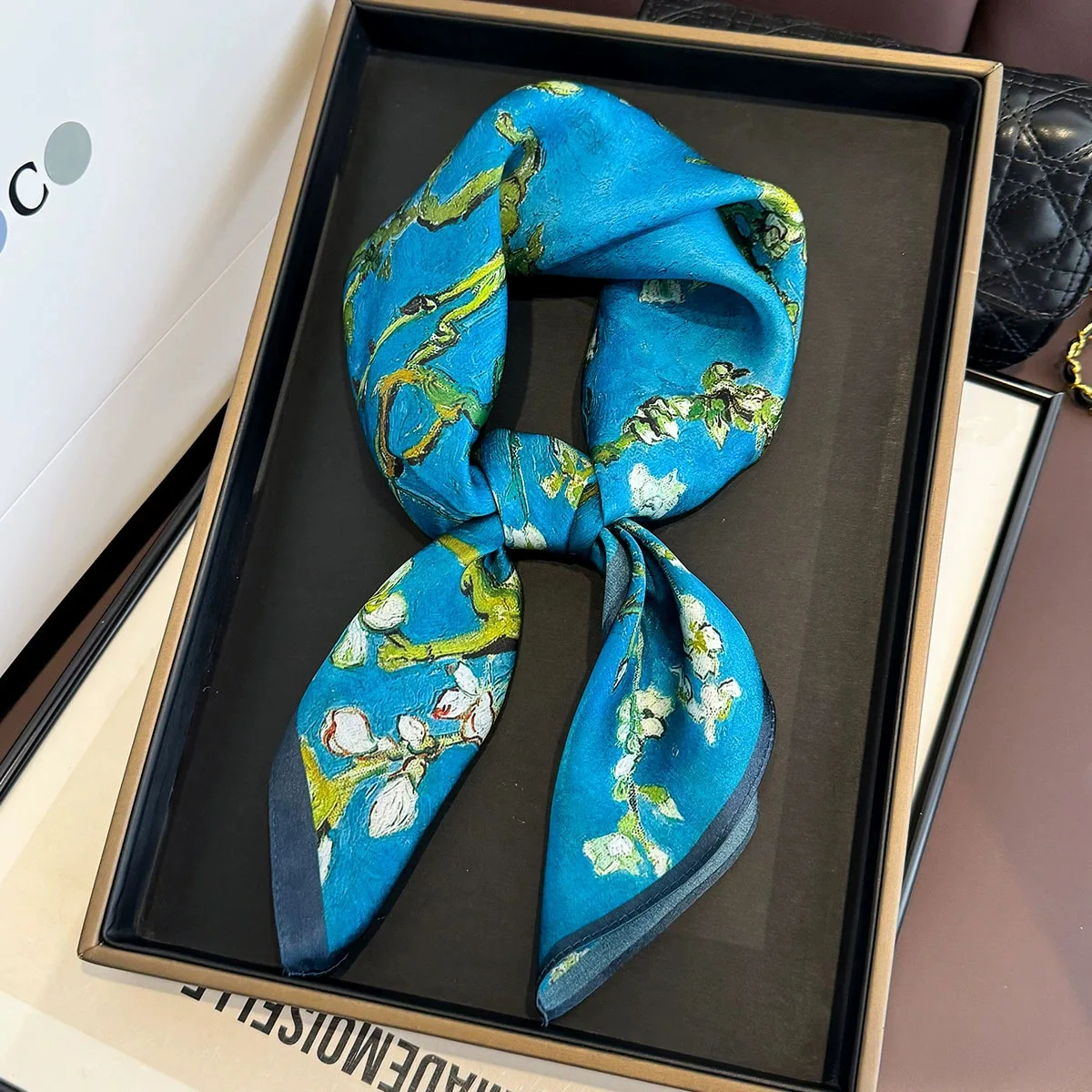 100% Mulberry Silk Square Scarf for Women