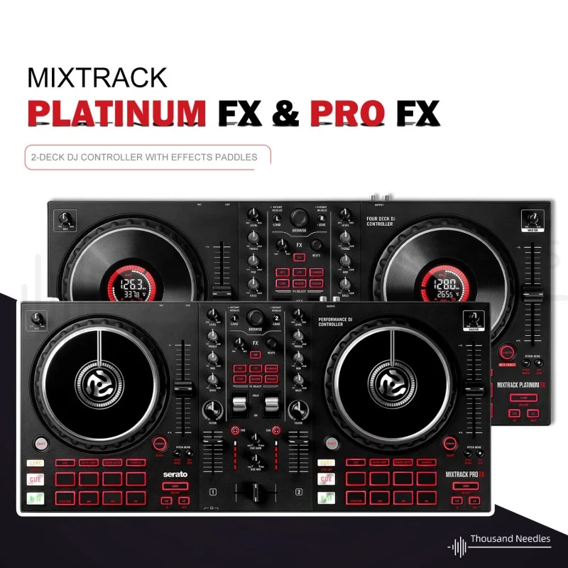 디지털 효과가 있는 믹서 트랙 프로/플래티넘 FX DJ 디스크 플레이어 컨트롤러, USB 지원, 6인치 대형 휠, 전문가용 DJ 컨트롤러