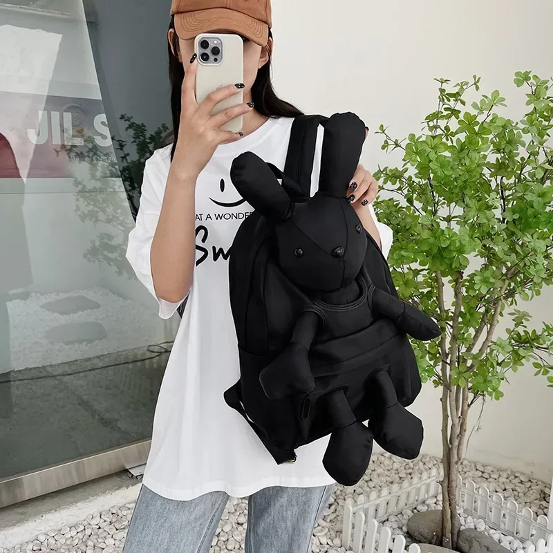 

Doll Cute Little Rabbit Doll Backpack New Korean Version Casual Oxford Backpack 1-6 Grade Elementary School Schoolbag Female
