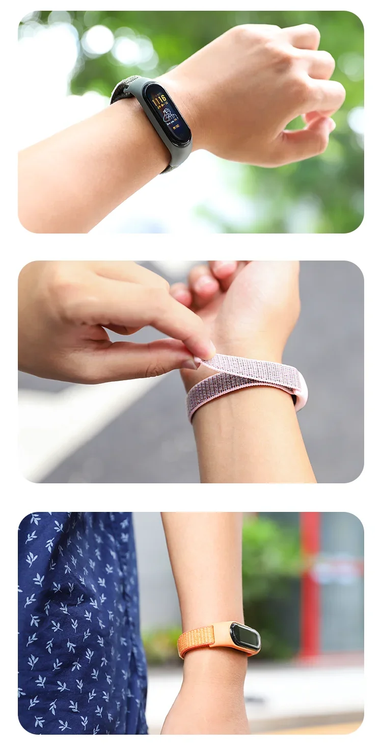 Nylon schleife Für Xiaomi Mi Band 7-7 nfc smartwatch Armband Sport Miband7 Correa Ersatz Armband smart band 7 6 5 4 3 Strap – Detail 2
