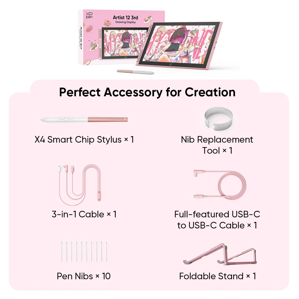 XPPen Artist 12 3rd 11.9-inch Graphics Monitor with X4 Smart Stylus 2 Dials 8 Keys Foldable Stand for Drawing Design Kids Gifts - Image 6