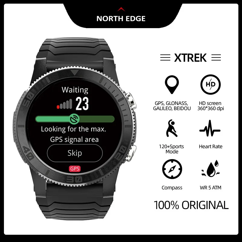 Смарт-часы North Edge мужские/женские с GPS-трекером и датчиком уровня кислорода в