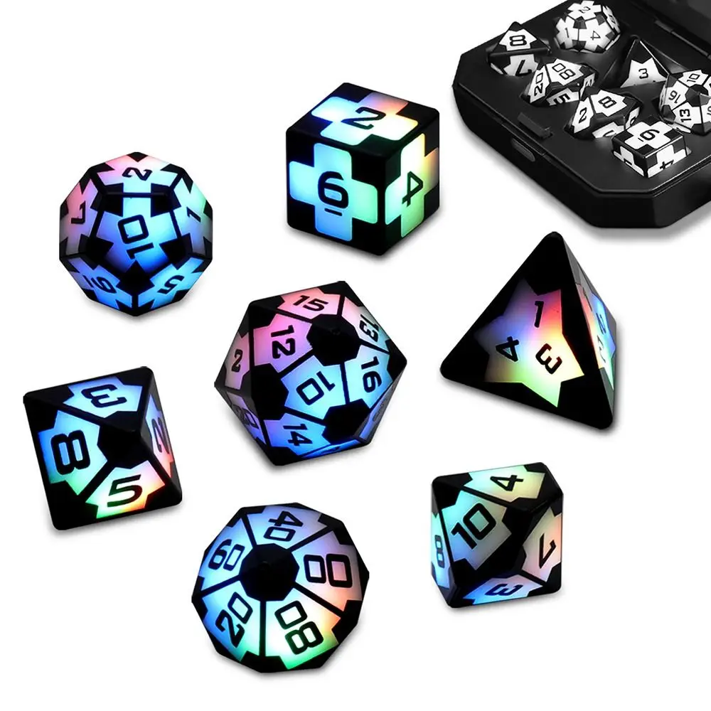 

Shake to Glowing Light Up LED Dice Sets with Charging Box Game Dice Role Playing Dice for Dungeons And Dragons/DND Home