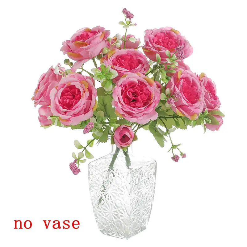 Künstliche Pfingstrose, Simulationsblumenstrauß, 5, großer Kopf, 2, kleine Knospenblume für Tischdekoration, Zuhause, Hochzeit, Brautdekoration – Detail 11