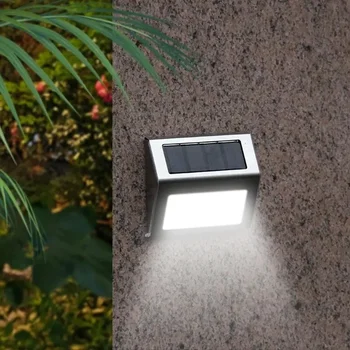 1~10 pezzi luci solari per scale luce da giardino impermeabile per patio esterno lampada solare in acciaio inossidabile decorazione per recinzione esterna 1