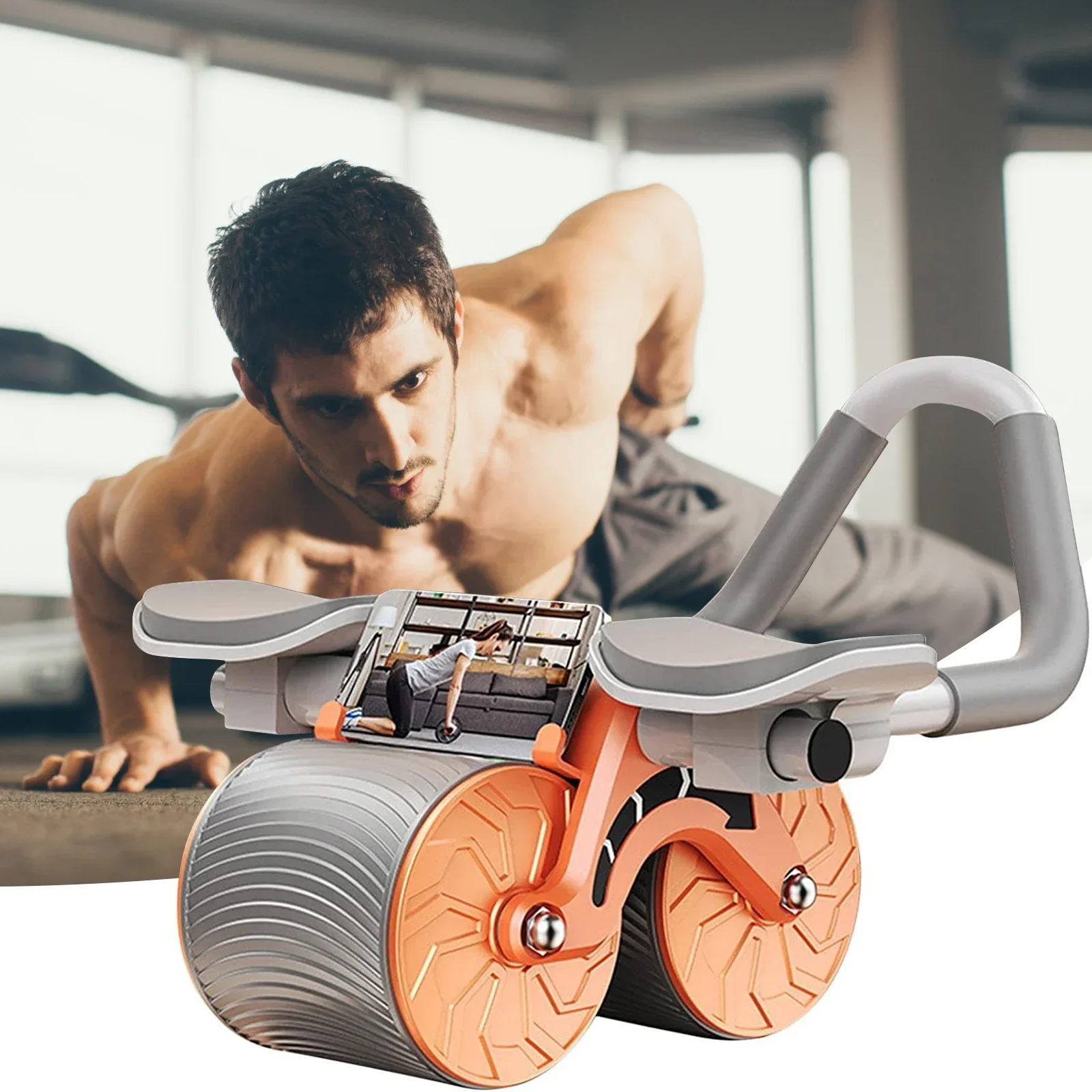 Machine Folding Abdominal Wheel Ab Roller Gym Equipment Foldable