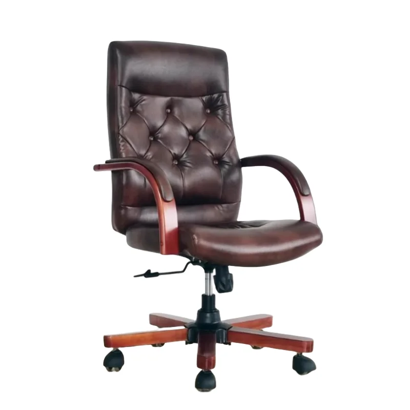 Big and Tall Executive Office Chair with Wood Legs Adjustable High Back Ergonomic Lumbar Support Computer Chair Office Furniture