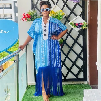 Bisiola Short Sleeve Dashiki Long Dress
