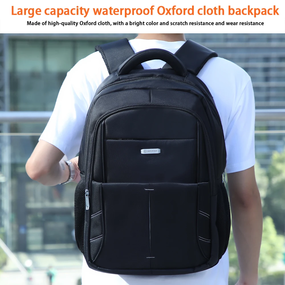 1Pcs Men's Extra-Large Capacity Backpack, Durable Oxford Cloth School Bag, Multi-Compartment Design, Suitable for Business Trips, Travel and Leisure Backpack