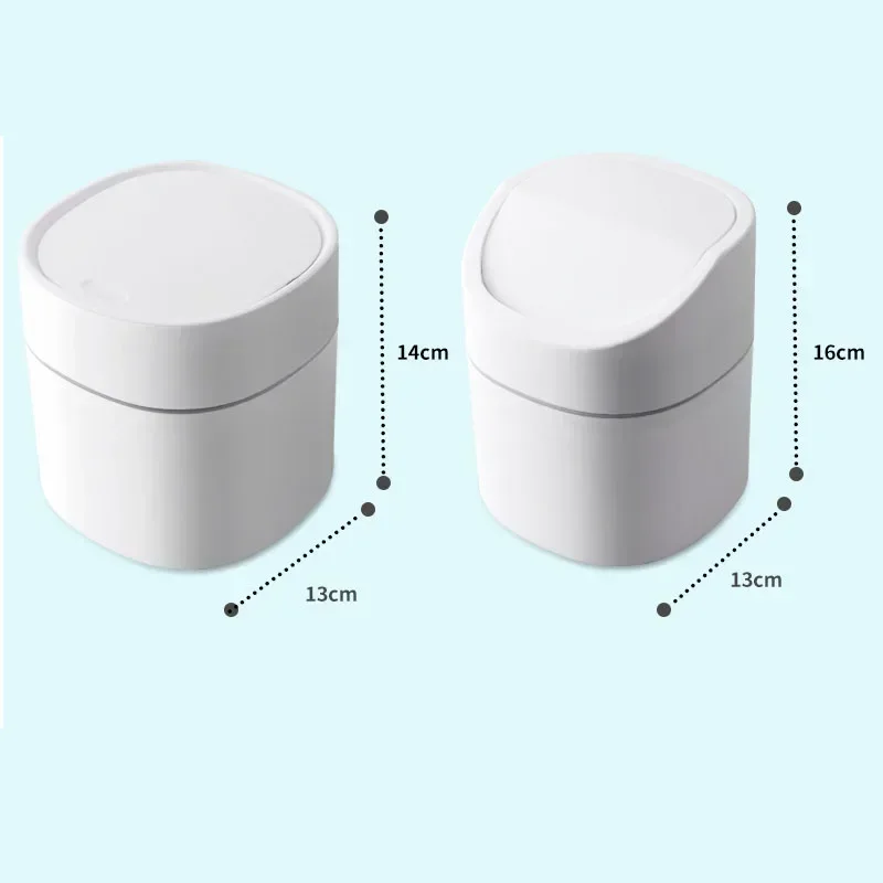 Compact Desktop Trash Can - Stylish Plastic Waste Bin