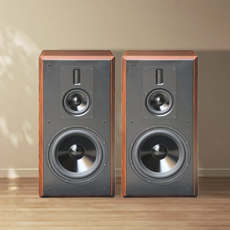 Three - Way 250W 10 Inch Bookshelf Passive Speaker Wooden Sound Equipment Amplifiers for Fever Hifi Home Theater System Music 1