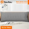 OTAUTAU Cotton Linen Pillow Case for Sofa Bed Headboard Couch Backrest Cushion Cover Pillowcase Long Body Throw Pillows KD002 4