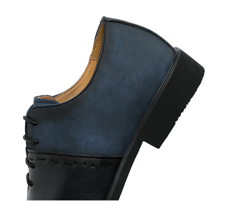 Große Business-formelle, gespleißte Oxford-Schuhe für Herren, bequeme Schnürschuhe aus Leder, für Büro, Hochzeit, Business, formell – Detail 14