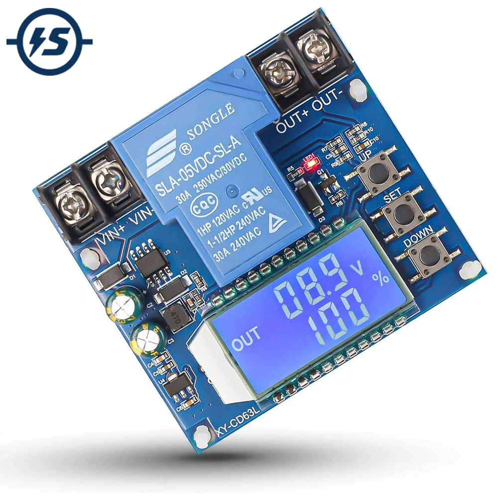 Battery Charge Discharge Controller Low Voltage Cut Off  Switch Undervoltage Overvoltage Protection Voltage Percentage Display