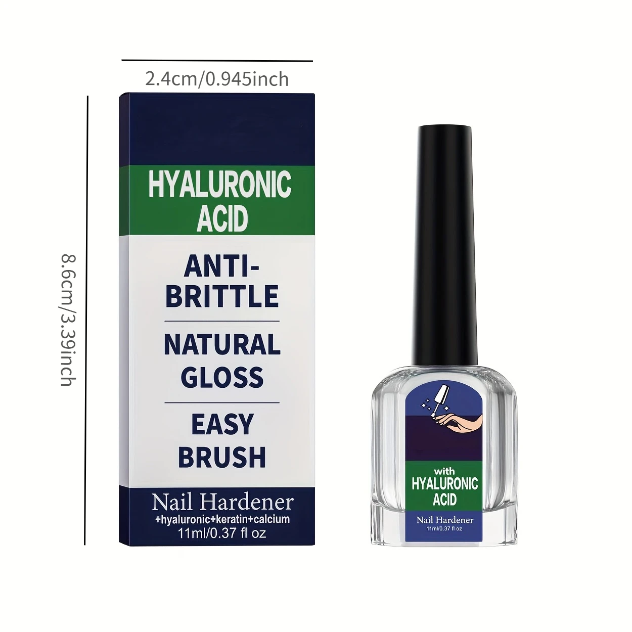 Natural Nail Hardener & Growth Fortifier - 11ml Long-Lasting Strength and Repair Formula