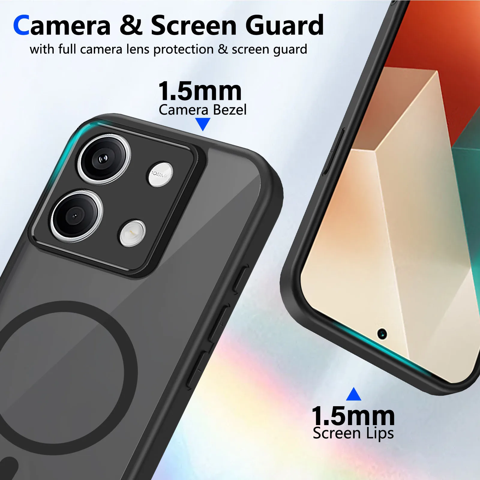 Matte Clear Magnetic Wireless Charging Shockproof Phone Case