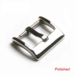Versatile Stainless Steel Watch Band Buckle - Multi - Finish Square Clasp in Silver, Black, and Rose Gold - 22mm (Polished silver)