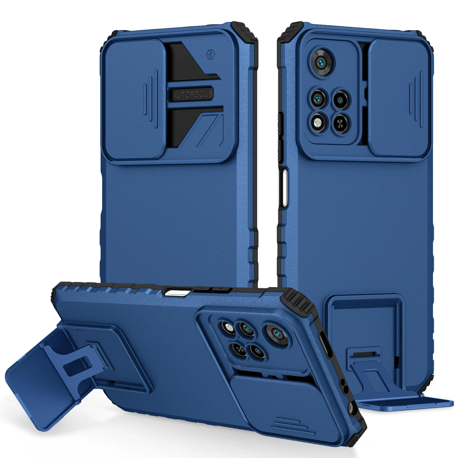 Enhanced Shockproof Case with Slide Camera Lens Protection & Stand Function