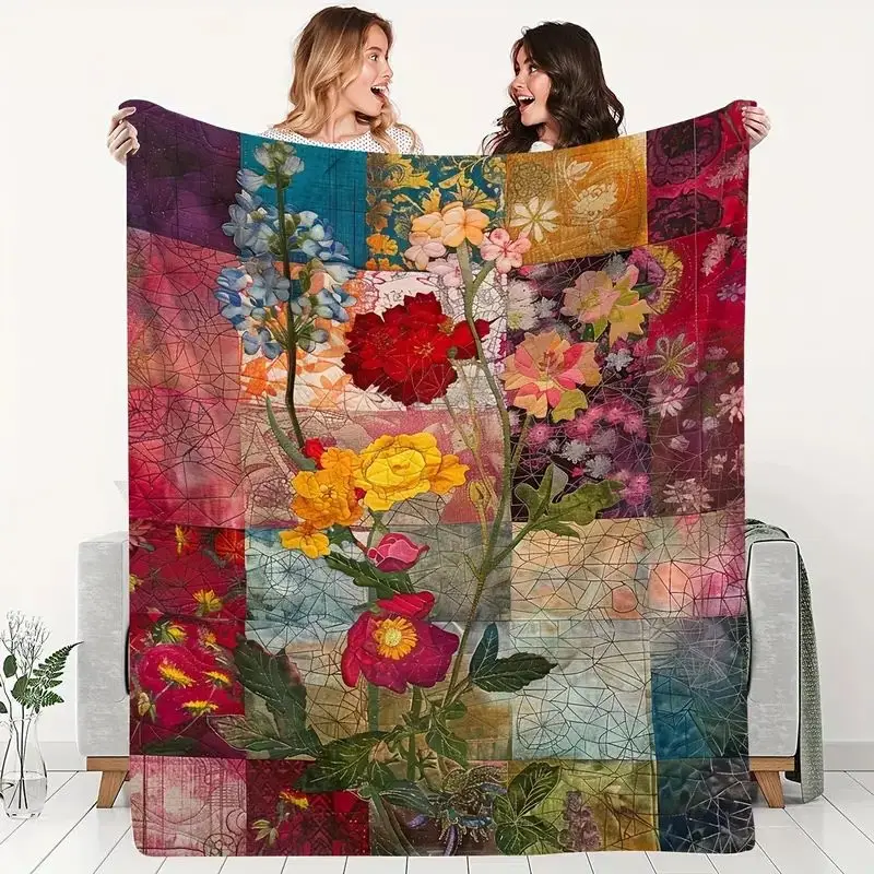 Flannel Air Conditioning Blanket Living Room Sofa Decoration Leisure Throw Blanket Digital Printing Double-sided Fleece Blanket 2