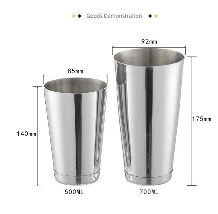 Description Picture 6 of item500/700ml Professional Boston Shaker Stainless Steel Cocktail Shaker Martini Boston Shaker For Bartender Tools Wine Mixer Set