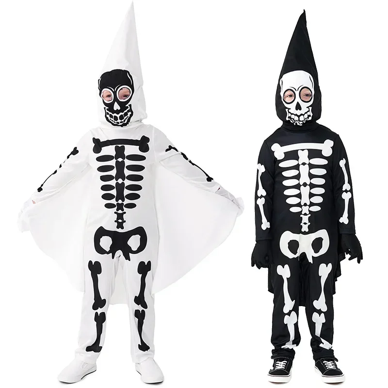 

Zombie Cosplay Costume Devil Jumpsuit Scary Skeleton Suit for Kids Clothes Halloween Carnival Party Skull Full Sets Role Play