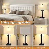 Modern Table Lamps Set of 2  3Way Lighting Modes Bedside Table Lamps for Bedroom  Nightstand Table Lamps With USB Charging Port 2
