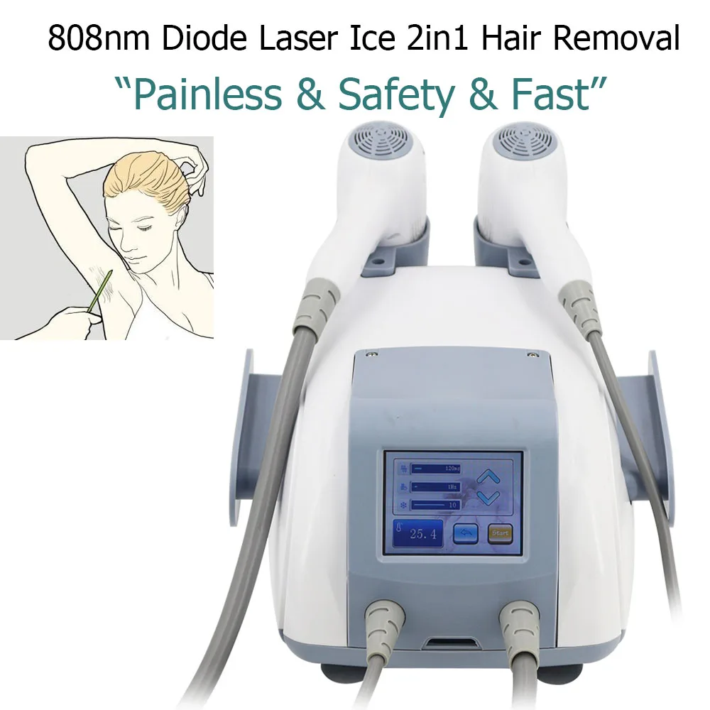 808nm dioda laserowa Ice 2w1 maszyna do usuwania włosów permanentny