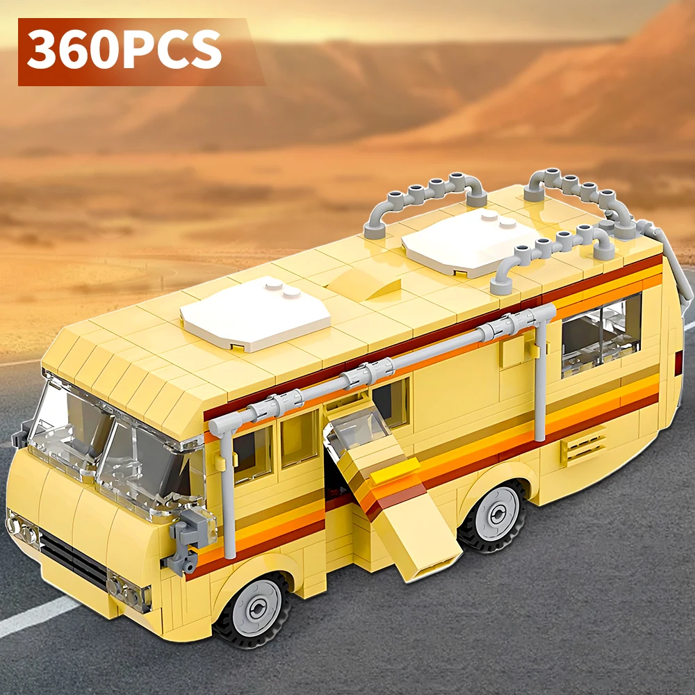 MOC Classic Movie Breaking Bad Cooking Lab RV Car Building Blocks Kit ...