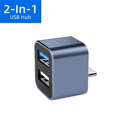 Aluminum Dual - Port High - Speed USB 3.0 Hub and Charger (2 in 1 USB 3.0)