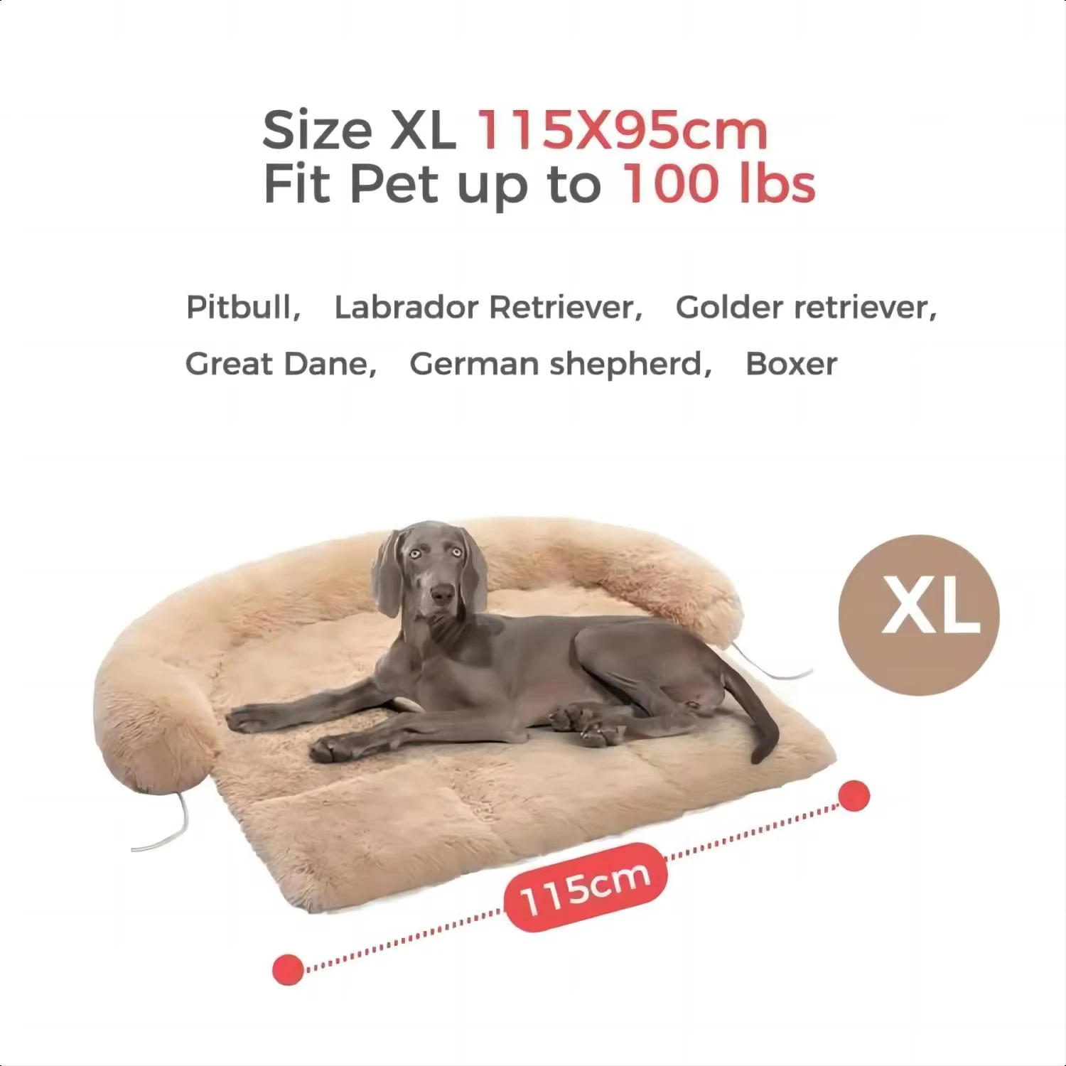 Dog Bed Large Sized Dog, Fluffy Dog Bed Couch Cover, Calming Large Bed, Washable Mat Protector