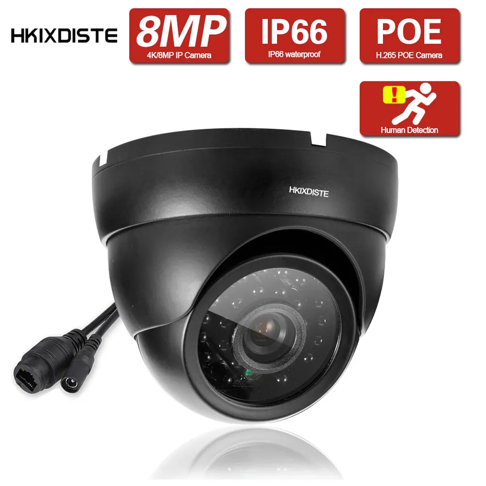 

POE IP Dome Camera 8MP 4K Home Street Waterproof Security Motion Detection Indoor CCTV Video Surveillance Camera IR-CUT Filter