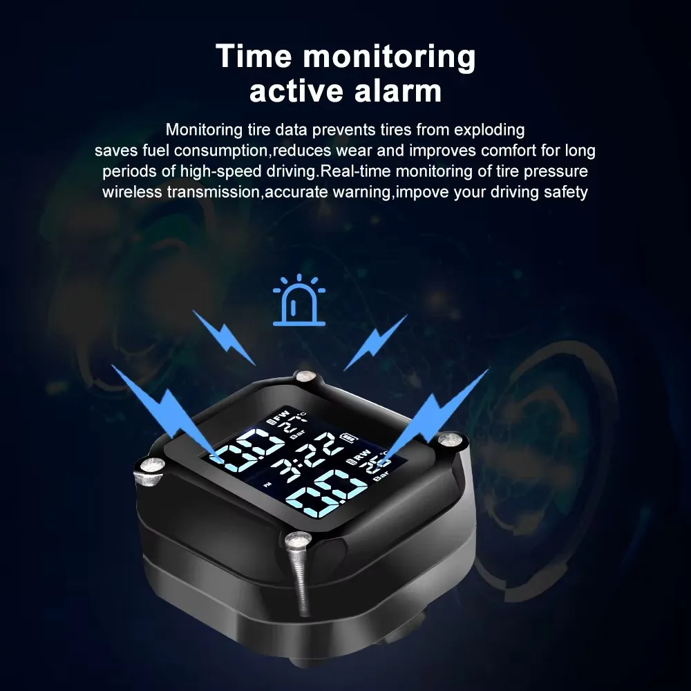 Motorcycle Tire Pressure Monitor M5 Digital Display External Wireless Detector