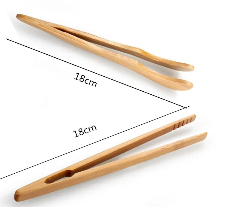 1pc Wooden Tea Tweezer Bacon Tea Clip Tongs Bamboo Salad Food Toast Bend Clip Straight Clips Kitchen Accessories Teaware bamboo tea accessories wooden food tongs