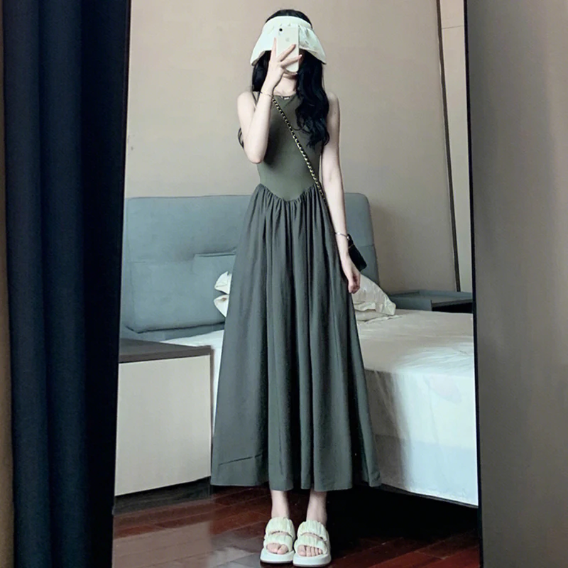 

Платье-жилет без рукавов и кофта, новинка 2024, женская летняя юбка во французском стиле высокой моды, приталенная юбка в форме груши