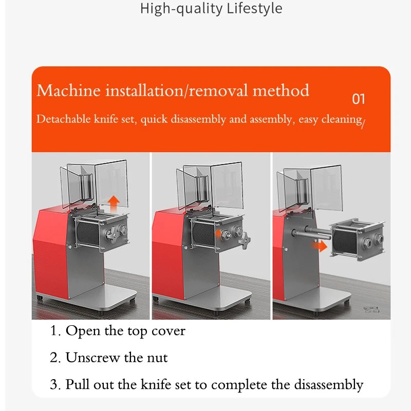 Commercial Electric Meat Slicer Cutter Automatic Vegetable Cutting Grinder Machine Minced Meat Slicer Shred Machine 6