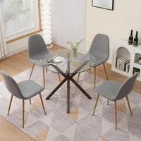 Dining Chairs Set of 4,Modern Upholstered Dining Room Chairs, Kitchen Chairs with Metal Legs, Comfortable Kitchen Chairs for Din 1