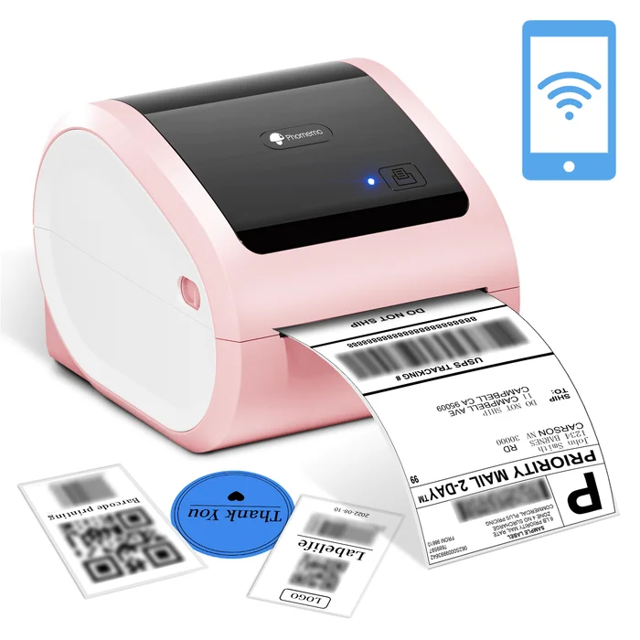 

D520-BT Bluetooth Thermal Shipping Label Printer 4X6 - Wireless Pink Thermal Label Printer for Shipping Packages&Small Business