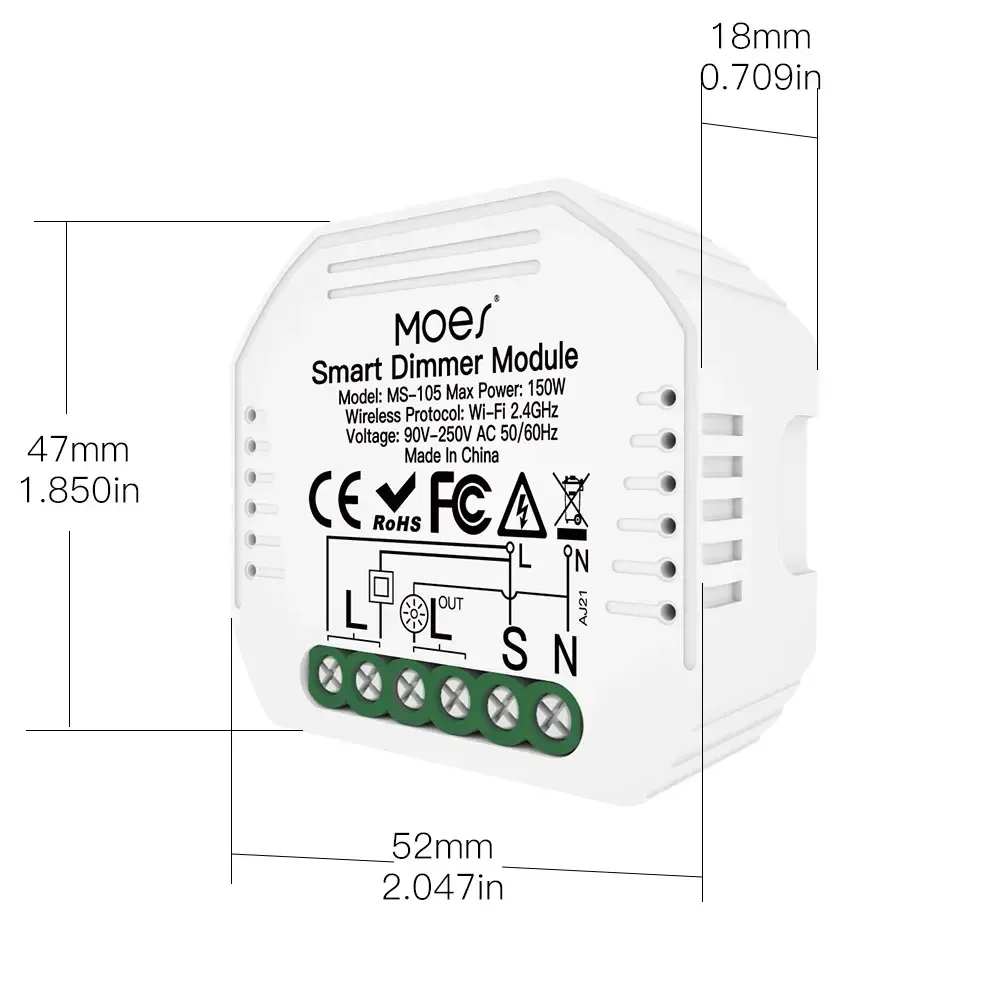 DIY 스마트 WiFi 라이트 LED 조광기 스위치 스마트 라이프/Tuya APP 원격 제어 1/2 웨이 스위치, Alexa Echo Google 홈과 함께 작동