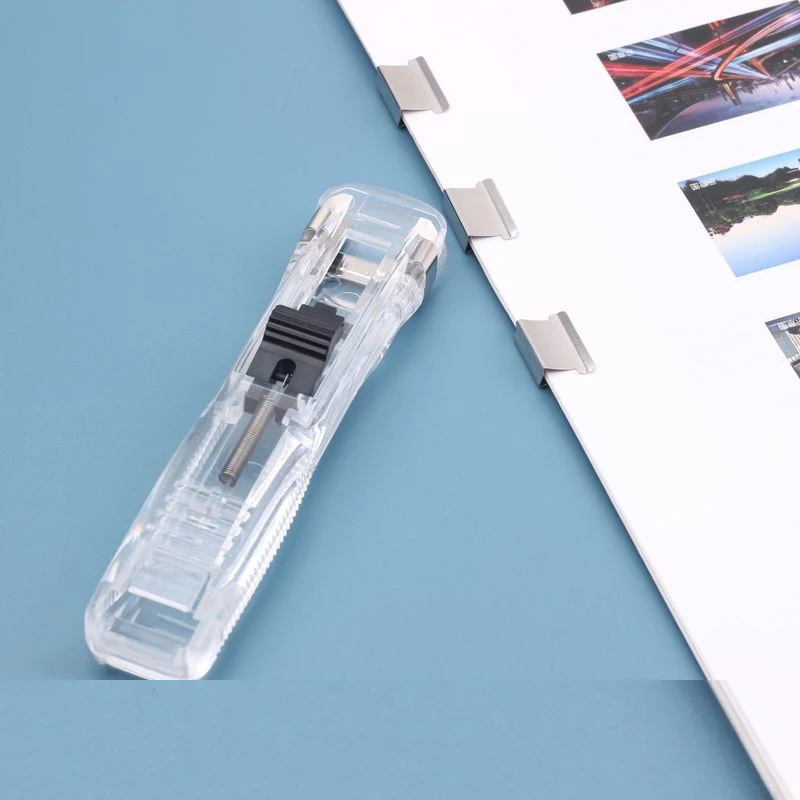 

Mini Traceless Hand Clamp Reusable Push Stapler Paper Book File Office Student Stationery Pusher Clip Binding Tools Supplies