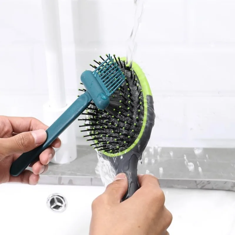 Dual-Action Hairbrush Cleaner and Dust Remover Tool