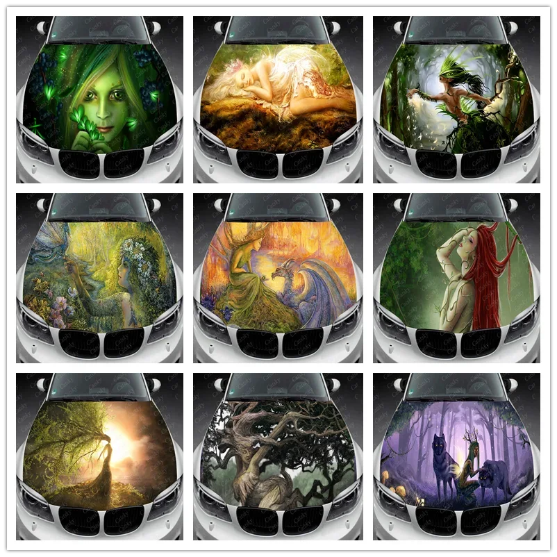 

Fantasy - Sylvan Car Hood Vinyl Stickers Wrap Vinyl Film Engine Cover Decals Sticker Universal Fit Any Car