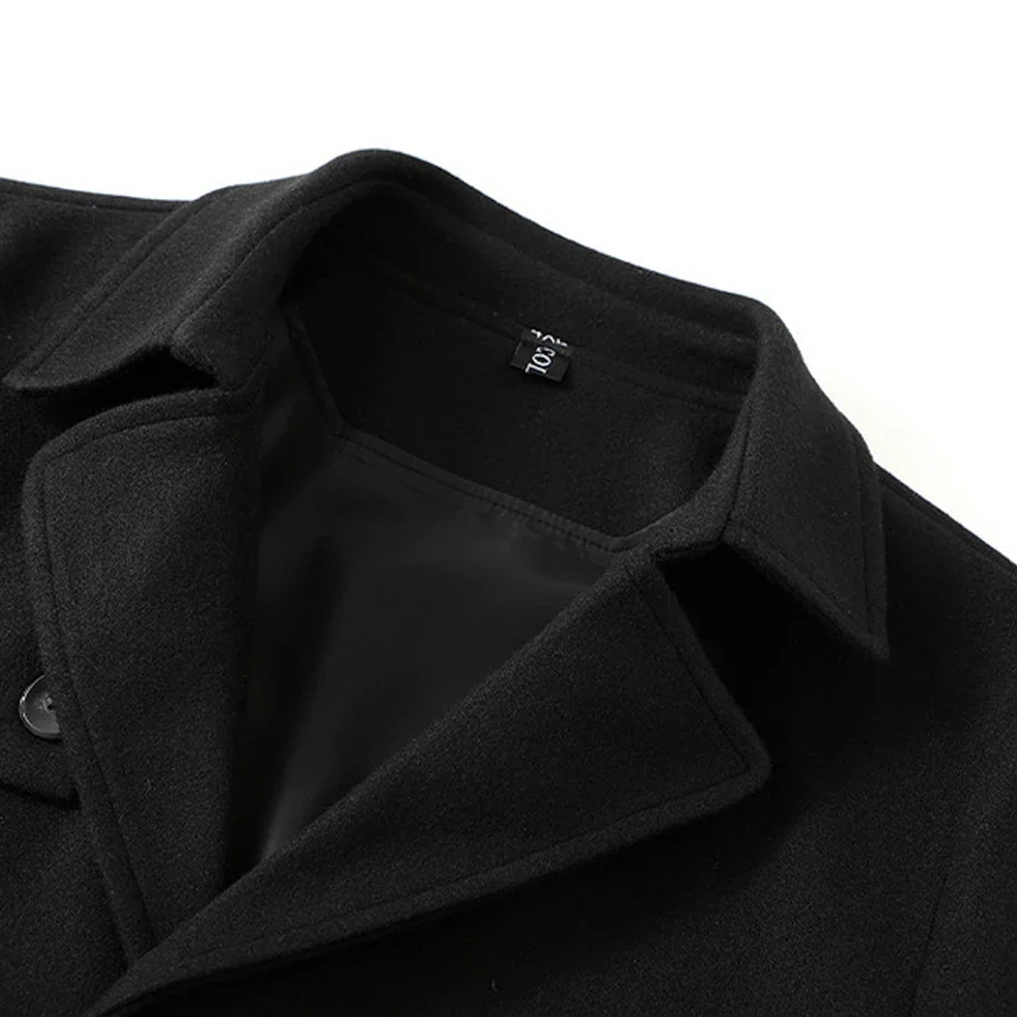Woolen Jacket Men Plus Size 12XL Solid Color Jackets Woolen Coats Male Autumn Winter Long Style Jacket Fashion Casual 5