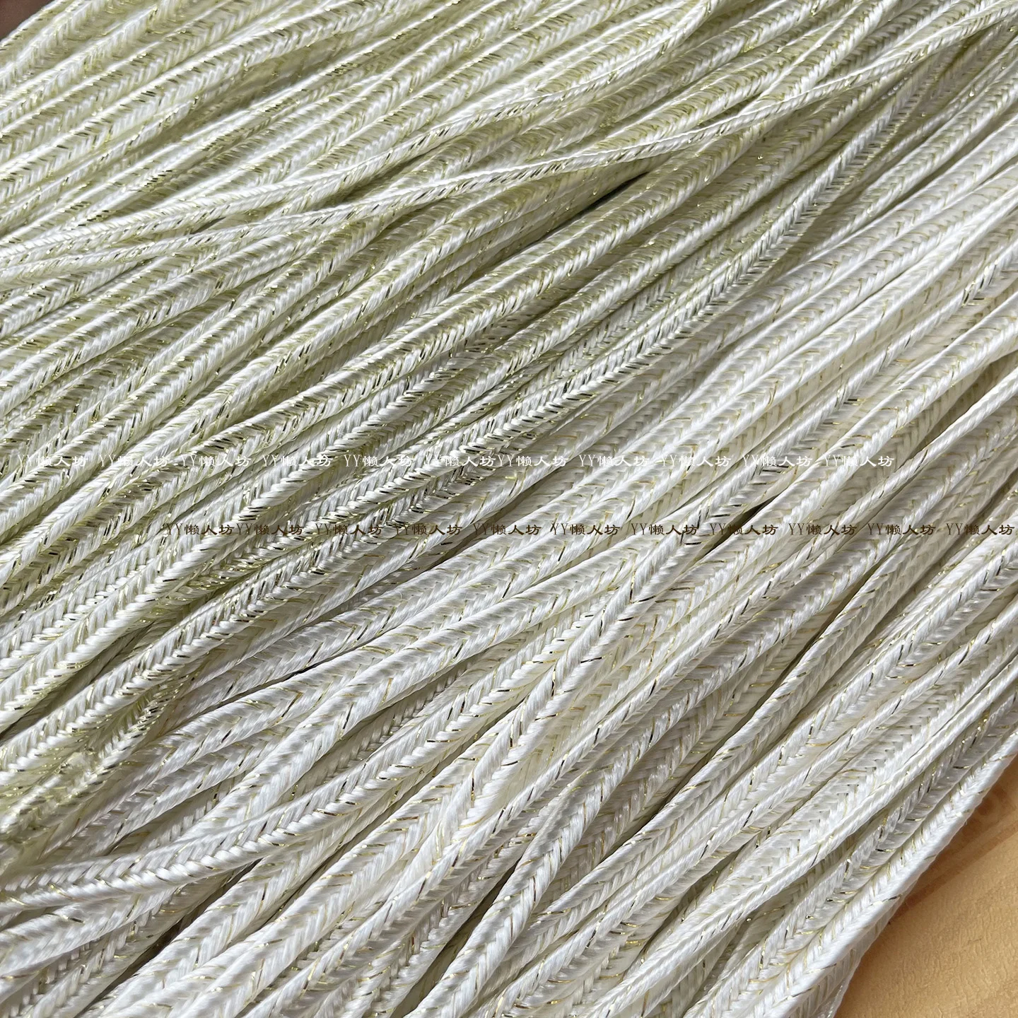 10-Meter Gold & Silver Herringbone Webbing Strap - DIY Edging Accessory