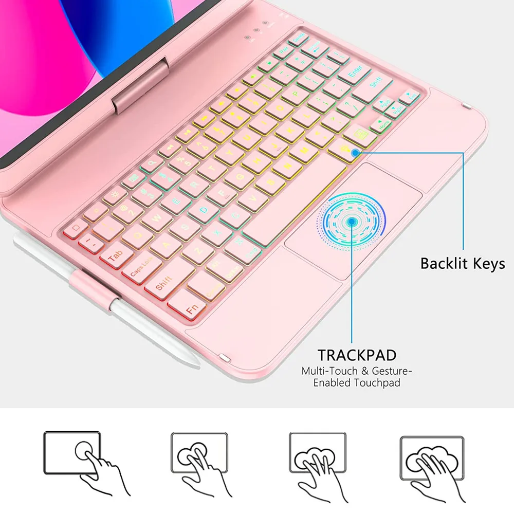 Magic Touchpad Keyboard Case for iPad 10th Gen 2022 Backlit
