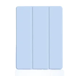 Premium Tablet Case with Triple - Fold Stand and Soft TPU Back for Itel VistaTab 10 (White Ice Blue)
