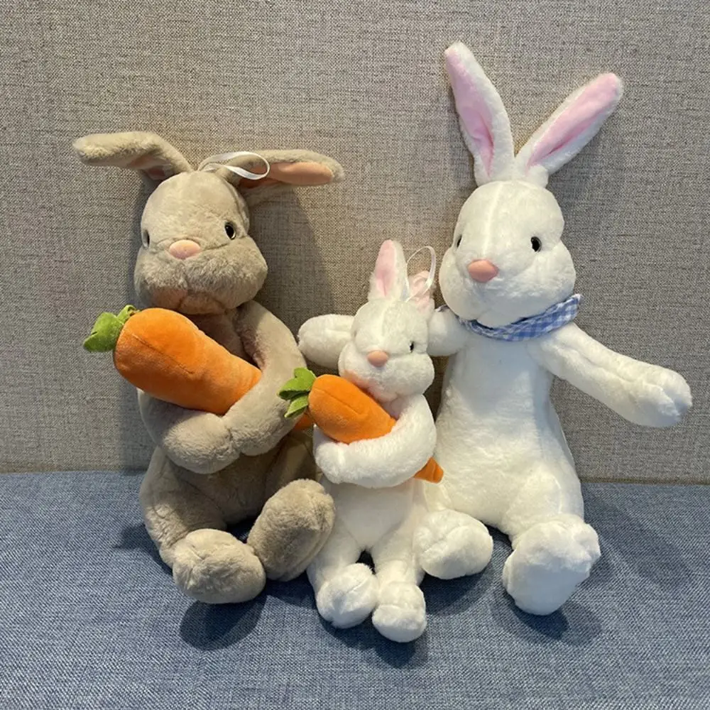 

Cartoon Carrot Rabbit Doll Little White Rabbit Plush Toy Doll Sitting Bunny Hugging Carrot Party Decor Easter Day Rabbit Toys