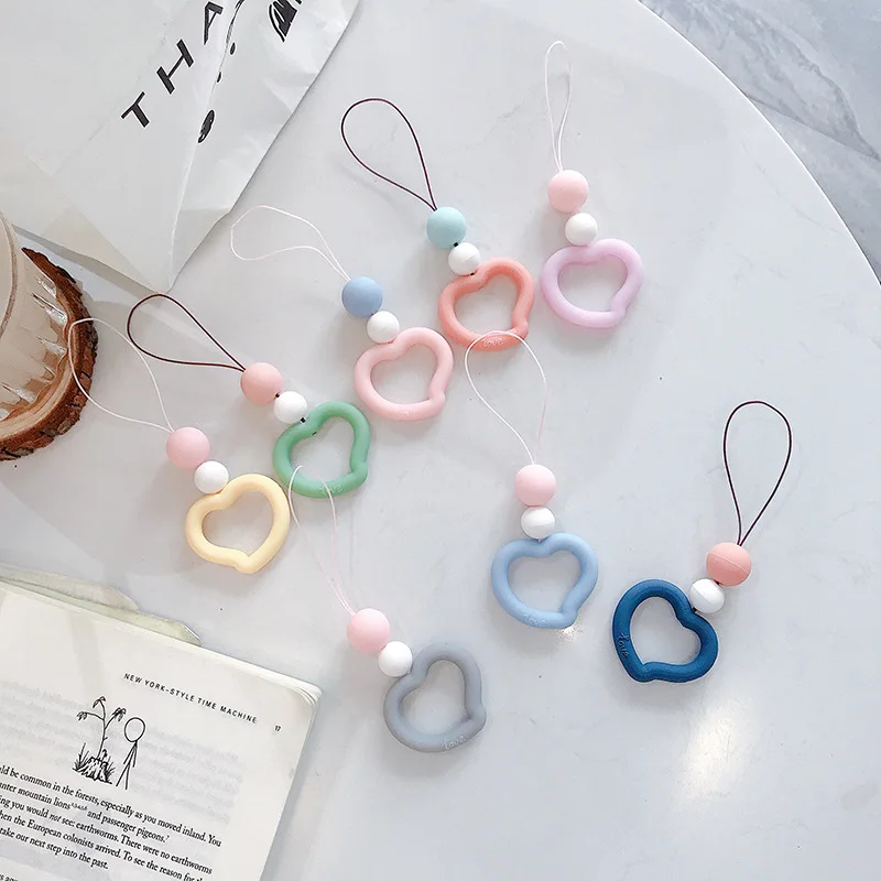 Ring Buckle Anti-lost  Mobile Phone Key Chain Strap Lanyard Beads Pearl Rope Cellphone Chains for Women Fashion Acce